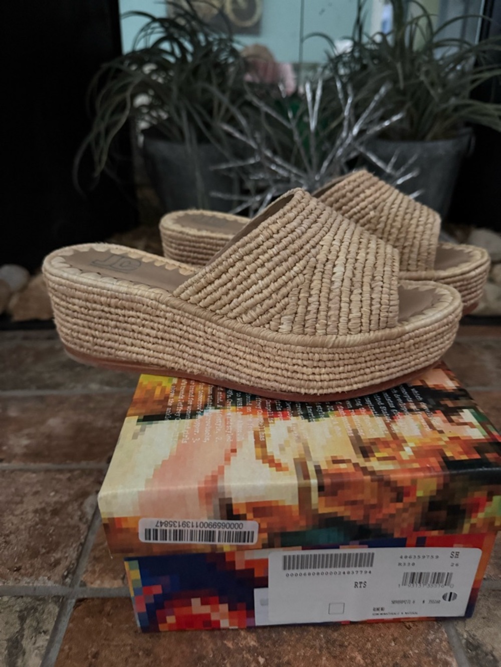 Jeffrey Campbell Romeno Platform Slide Sandals - Natural